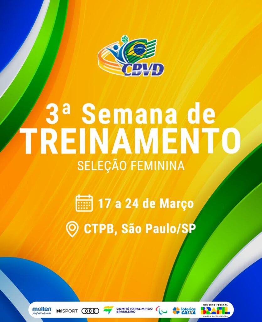 Seleção Brasileira Feminina de Vôlei Sentado realiza 3ª Semana de Treinamento de 17 a 24 de março