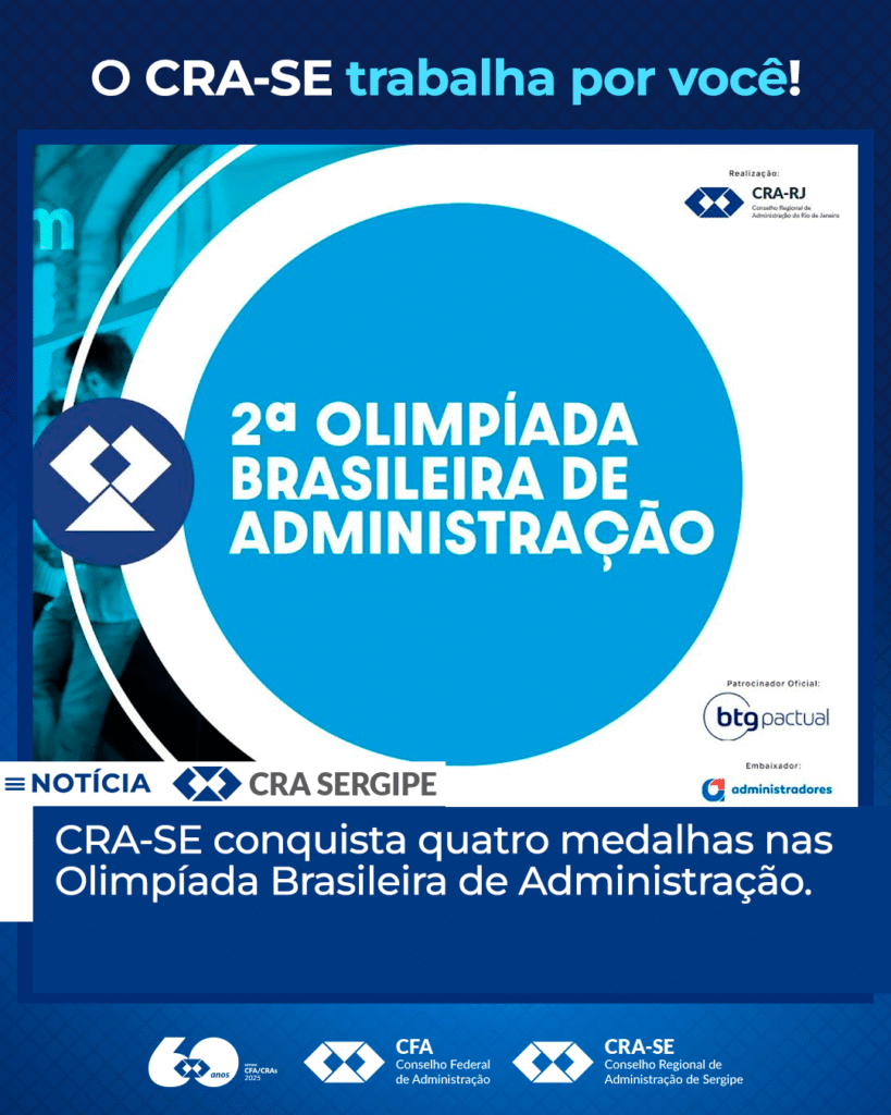 CRA-SE conquista quatro medalhas na Olimpíada Brasileira de Administração 2025