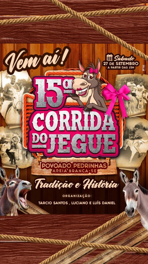 Tradicional Corrida do Jegue, no povoado Pedrinhas, em Areia Branca, celebra 15 anos com shows, premiação e desfile