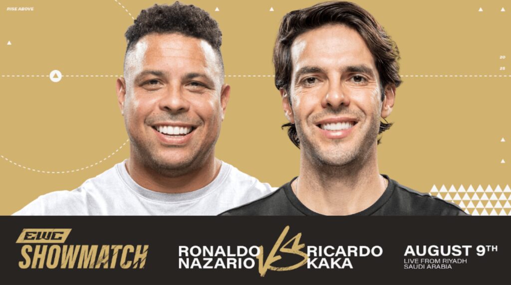 Ronaldo e Kaká se enfrentam em showmatch de EA FC 25 na Esports World Cup