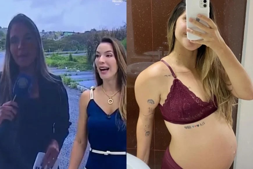 Repórter da Record TV entra em trabalho de parto ao vivo