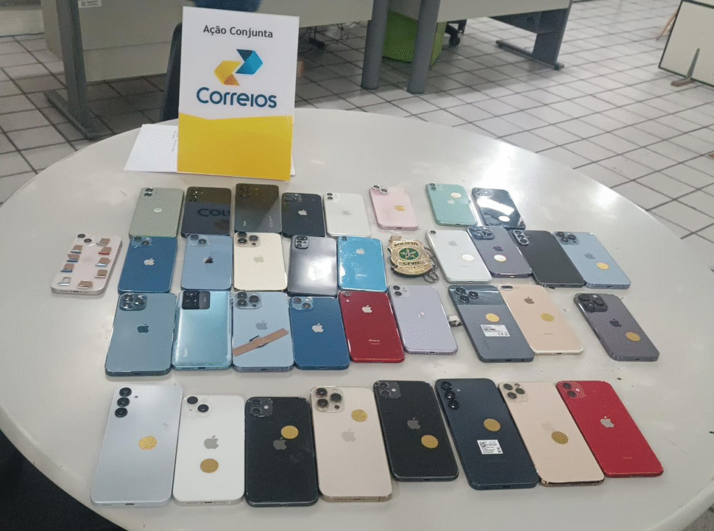 Operação Fim de Festa: Polícia Civil intercepta envio de celulares furtados e recupera 35 aparelhos em ação pós-festejos juninos