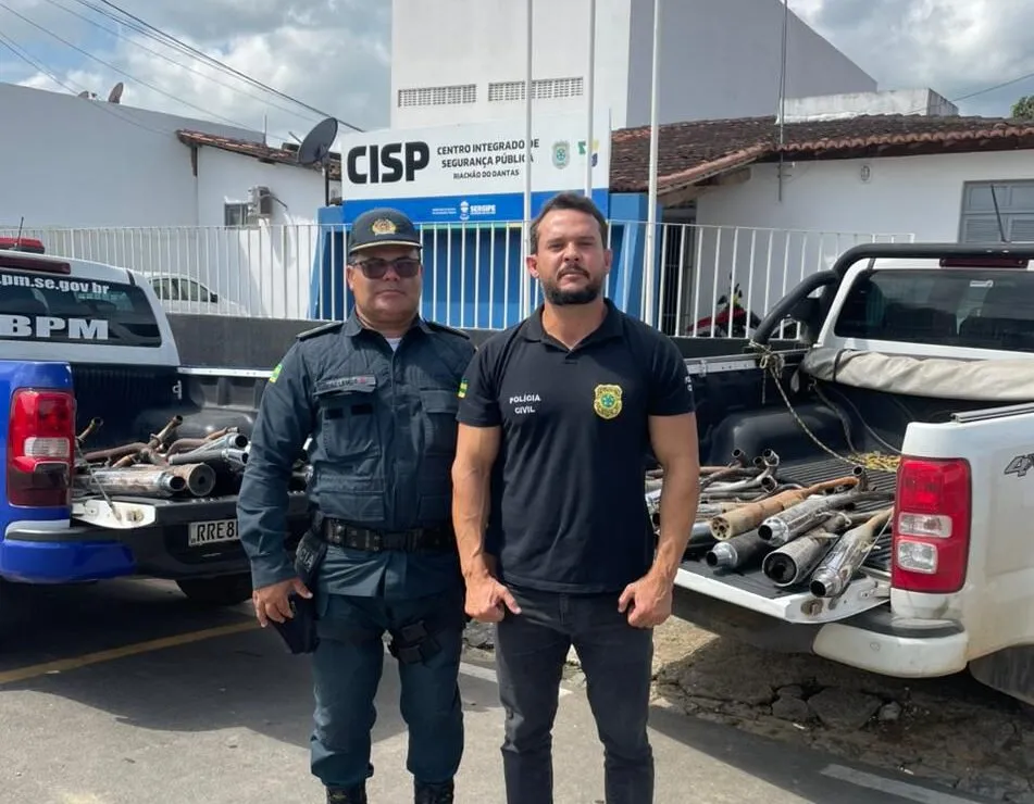 Operação conjunta em Riachão do Dantas apreende 39 escapamentos “torbal” usados em motocicletas
