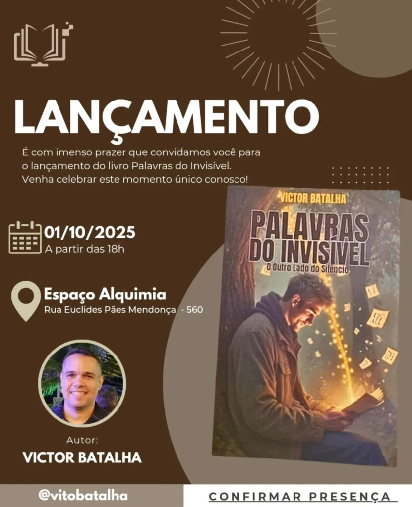 Lançamento do livro “Palavras do Invisível”