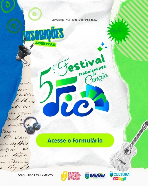 Inscrições Abertas para o 5º Festival Itabaianense da Canção – FIC 2025: Confira o Regulamento