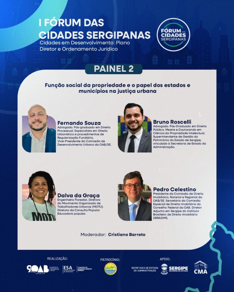 Aracaju sediará o I Fórum das Cidades Sergipanas para debater planejamento urbano e ordenamento jurídico