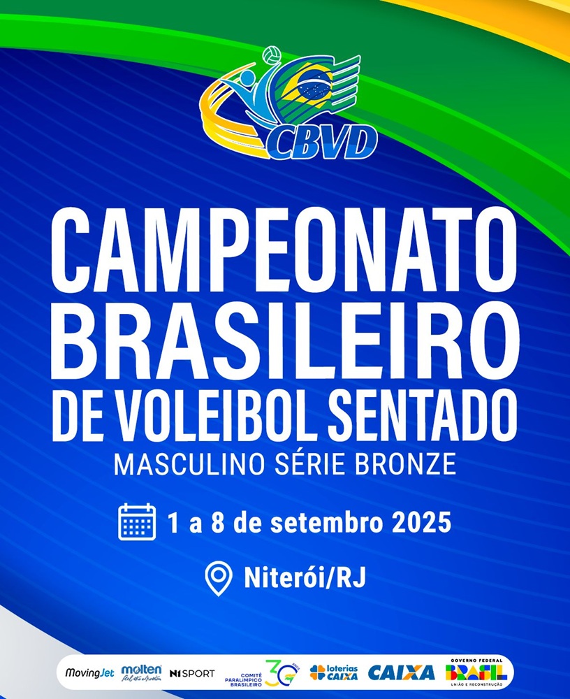 Campeonato Brasileiro de Vôlei Sentado Masculino – Série Bronze acontece de 1 a 8 de setembro, em Niterói-RJ