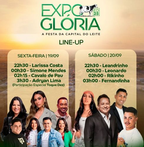 ExpoGlória 2025: Festa da Capital do Leite começa com show de Simone Mendes