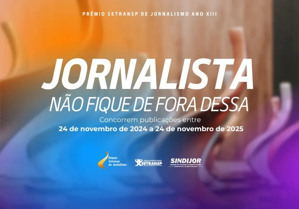 Inscrições abertas para a 13ª edição do Prêmio Setransp de Jornalismo