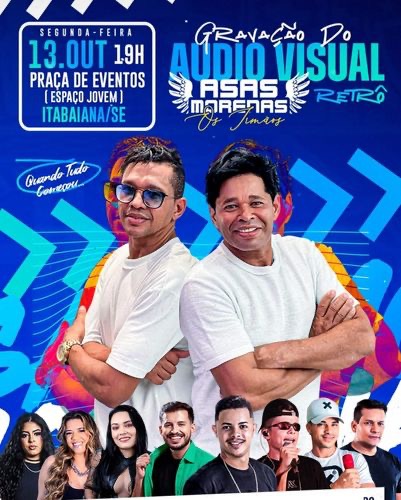 Asas Morenas grava projeto “Retrô” em Itabaiana com show gratuito nesta segunda-feira
