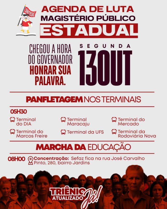 Professores paralisam as atividades para cobrar a resposta sobre o triênio