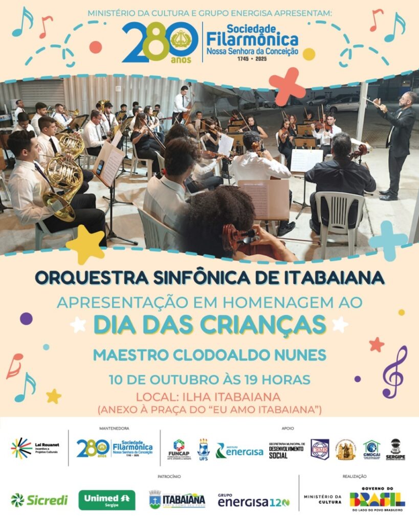 Dia das Crianças: Filarmônica de Itabaiana realiza concerto especial