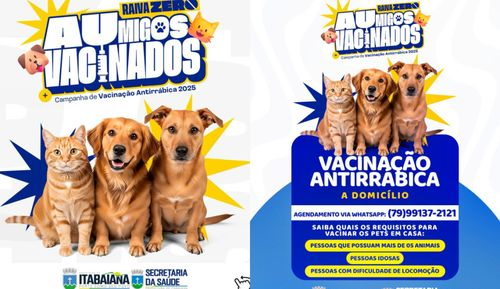 Campanha de Vacinação Antirrábica para cães e gatos acontece durante todo o mês de outubro em Itabaiana