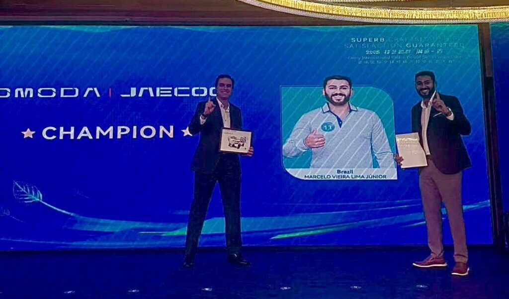 Técnico da Samam OMODA JAECOO representa Sergipe e é eleito o melhor do mundo em competição global da marca