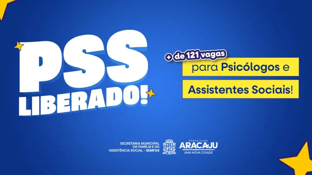 Aracaju abre seleção simplificada para 121 vagas de psicólogos e assistentes sociais