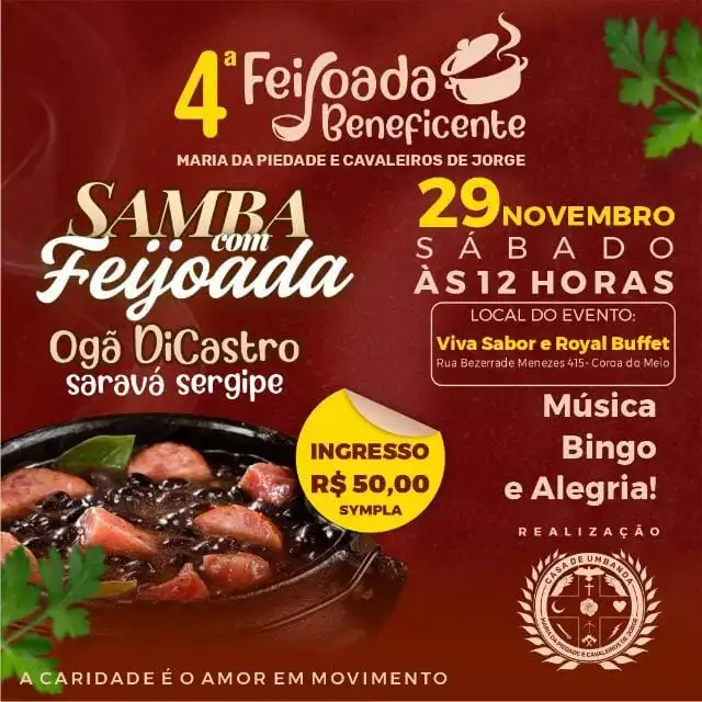 Samba, Feijoada e Solidariedade na 4ª Feijoada Beneficente Maria da Piedade e Cavaleiros de Jorge