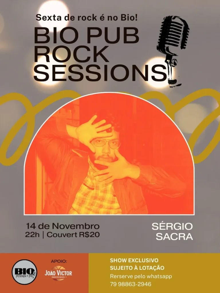 Sérgio Sacra apresenta show voz e violão no Bio Rock Sessions nesta sexta-feira