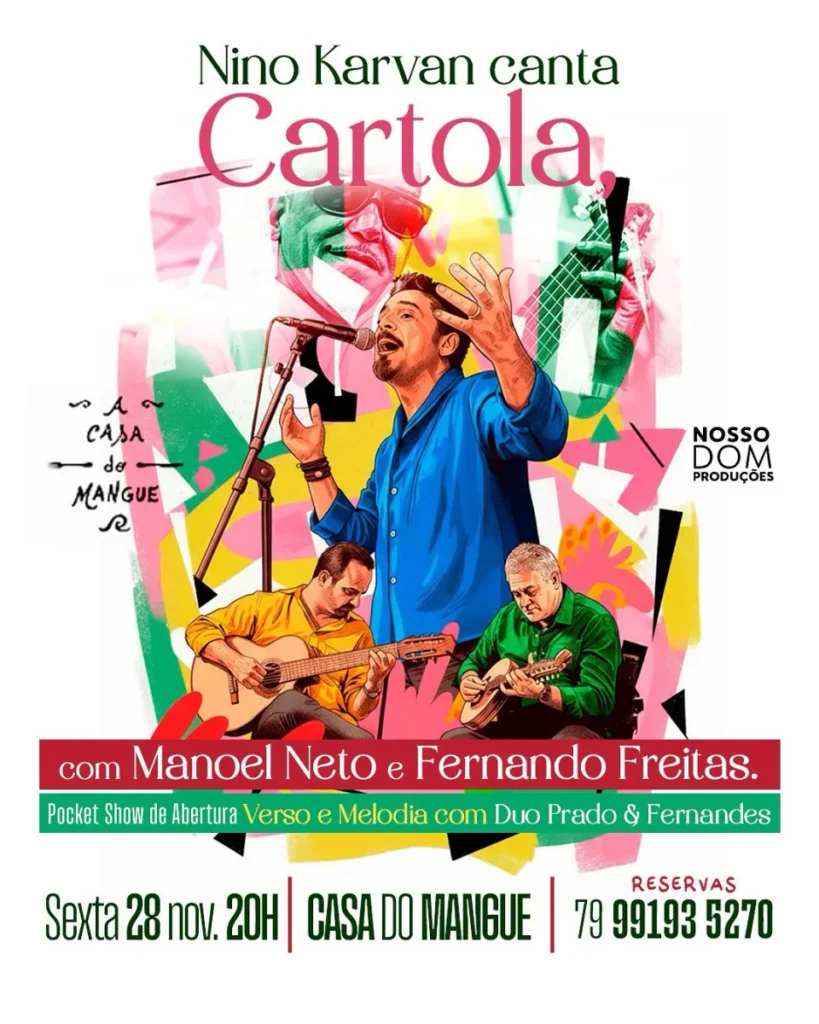 Nino Karvan apresenta novo tributo a Cartola na Casa do Mangue em 28 de novembro