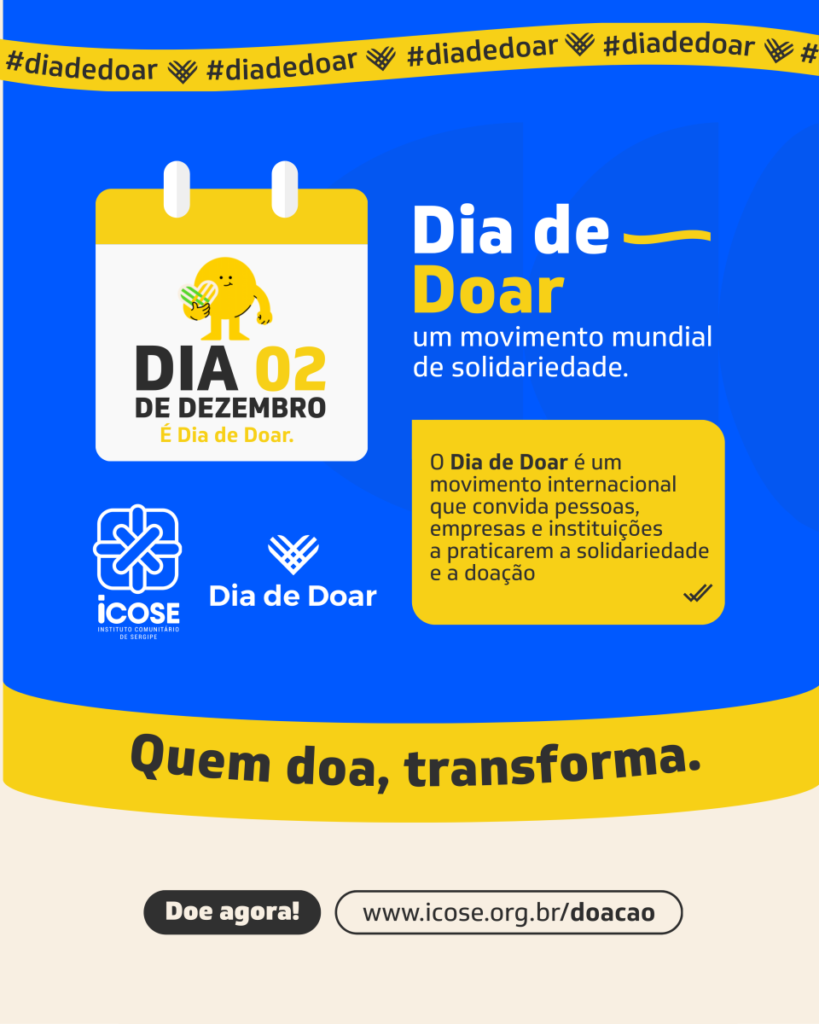 Icose lança campanha do Dia de Doar e busca R$ 40 mil para projetos comunitários em Sergipe