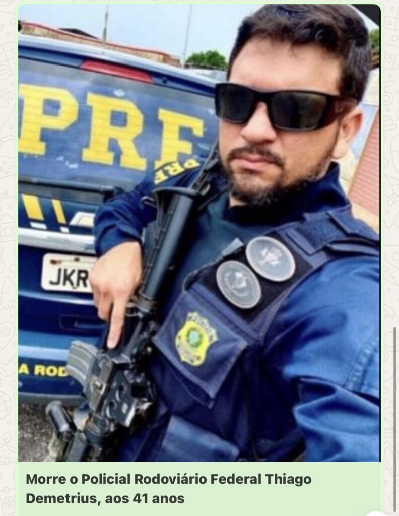 Falece o Policial Rodoviário Federal Thiago Demetrius, aos 41 anos