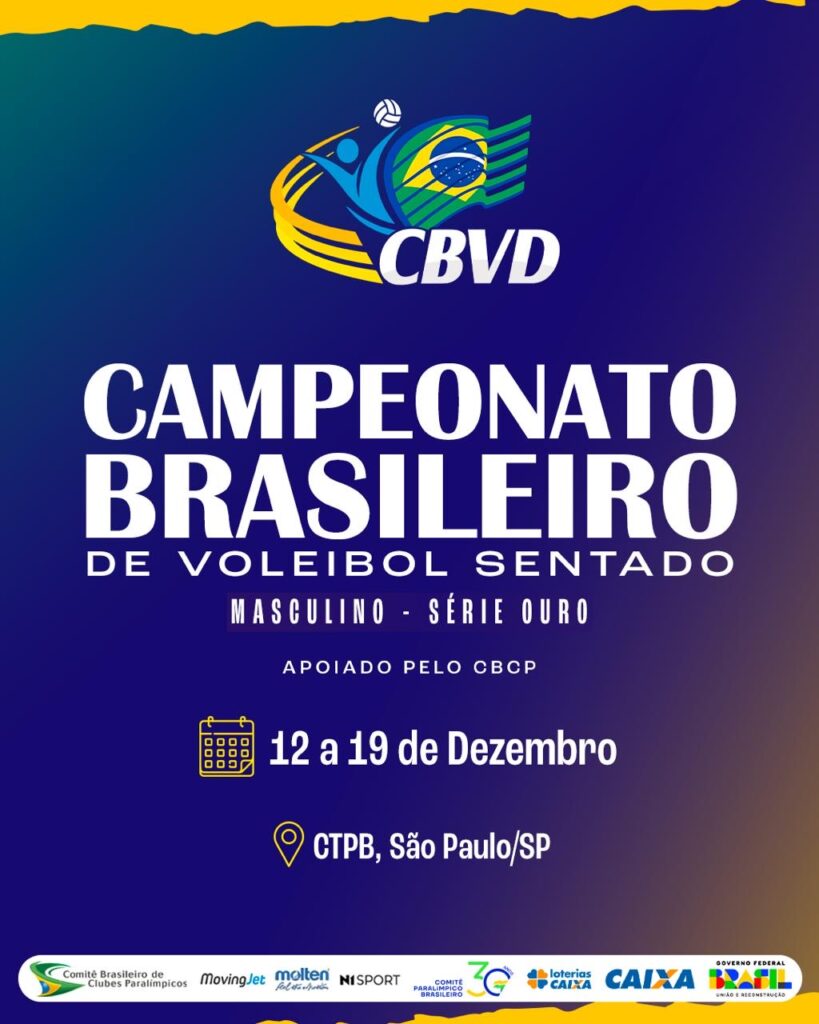 Campeonato Brasileiro Masculino de Vôlei Sentado – Série Ouro 2025 será disputado em São Paulo