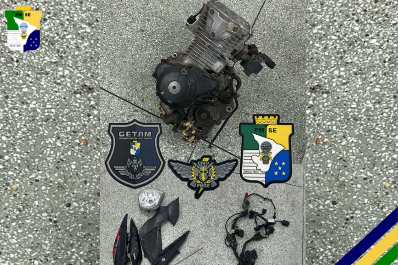 PM encontra motor de motocicleta furtado no Bairro Inácio Barbosa, em Aracaju