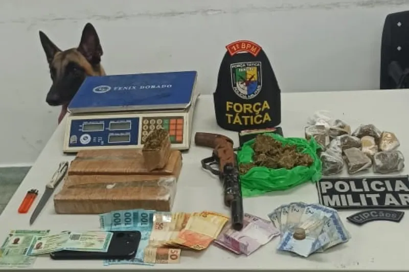 Polícia Militar apreende quase três quilos de drogas e arma artesanal em Aracaju