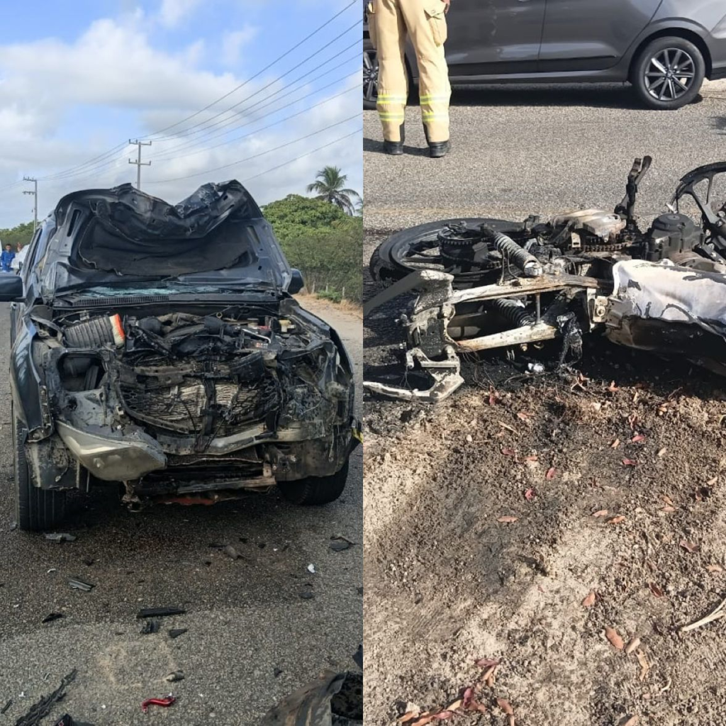 Tragédia na SE-100: Motociclista inabilitado morre após colisão frontal com caminhonete na Barra dos Coqueiros