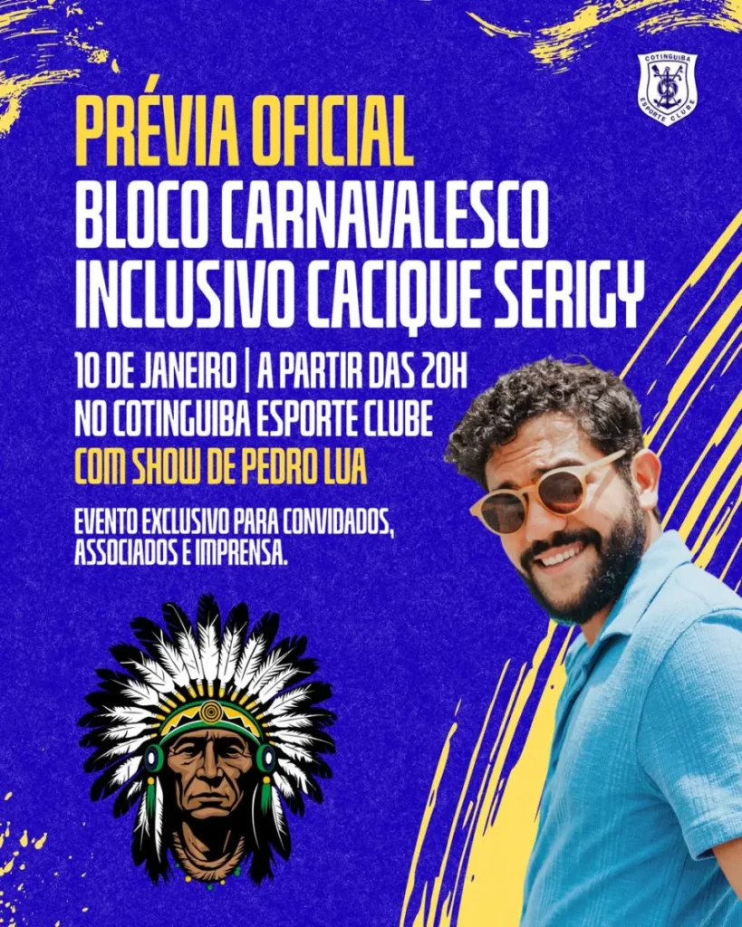 Prévia do bloco Cacique Serigy Inclusivo será neste sábado no Clube Cotinguiba