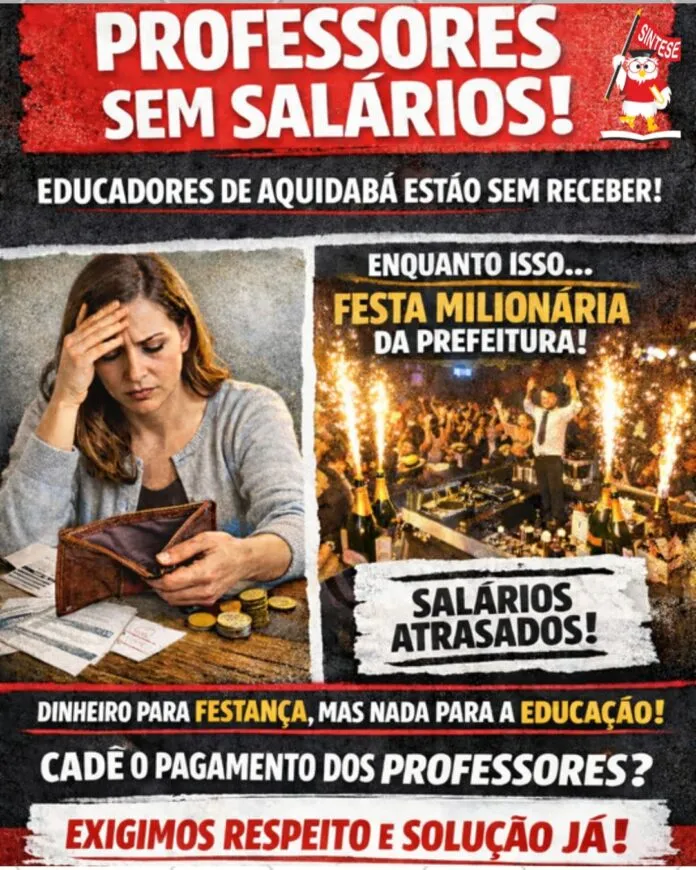 Sindicato pede ao TCE-SE suspensão de festa em Aquidabã por atraso de salários de professores