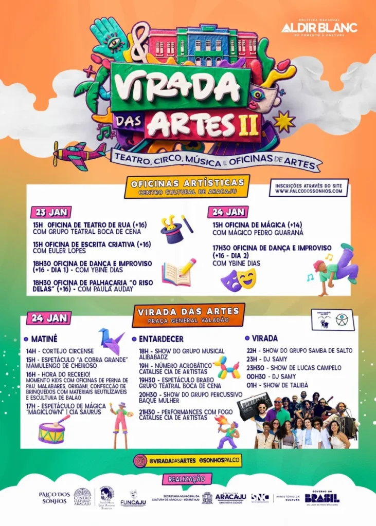 II Virada das Artes leva 12 horas de atrações gratuitas à Praça General Valadão
