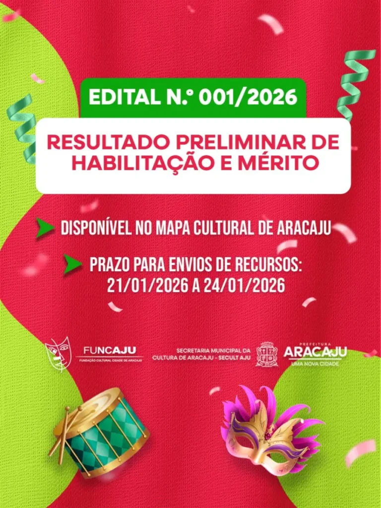 Prefeitura de Aracaju publica resultado preliminar da seleção de blocos de rua para o Carnaval