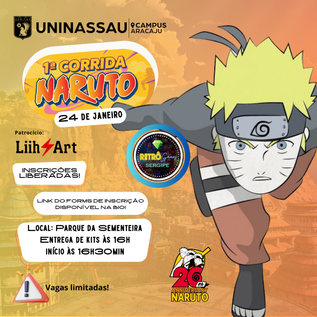 UNINASSAU Aracaju promove 1ª Corrida Naruto no Parque da Sementeira neste sábado