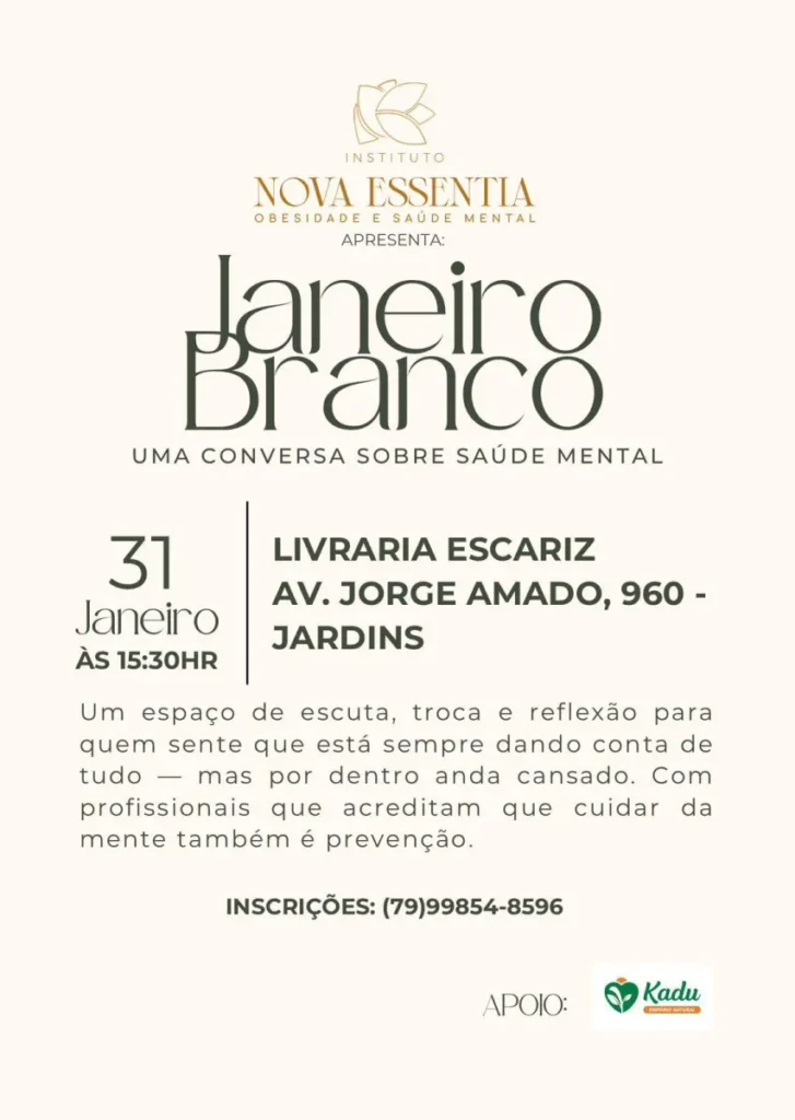 Instituto Nova Essentia realiza roda de conversa gratuita sobre saúde mental em Aracaju