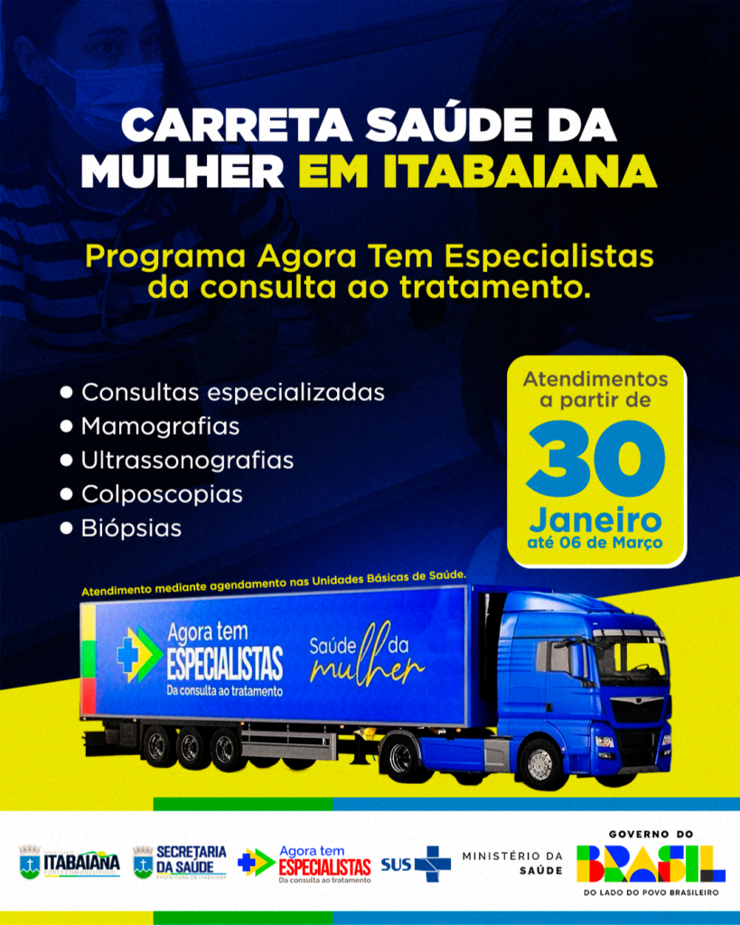 Carreta “Saúde da Mulher” inicia atendimentos gratuitos em Itabaiana