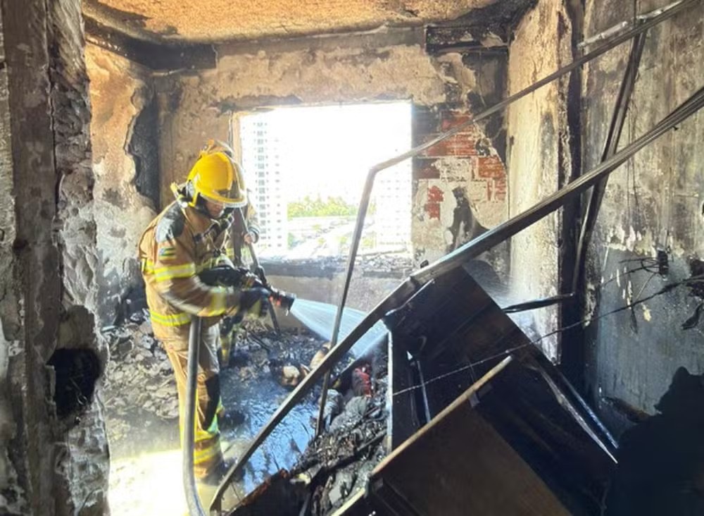 Foco na suíte: Bombeiros investigam se ventilador ou ferro de passar causou incêndio no Luzia