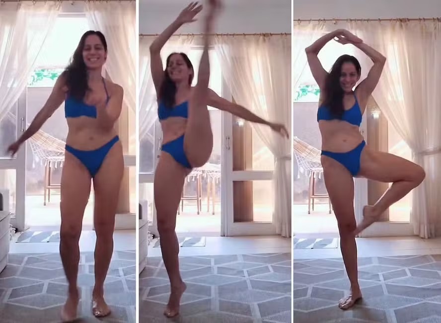 Beleza Real: Claudia Mauro celebra liberdade e dança de biquíni em casa