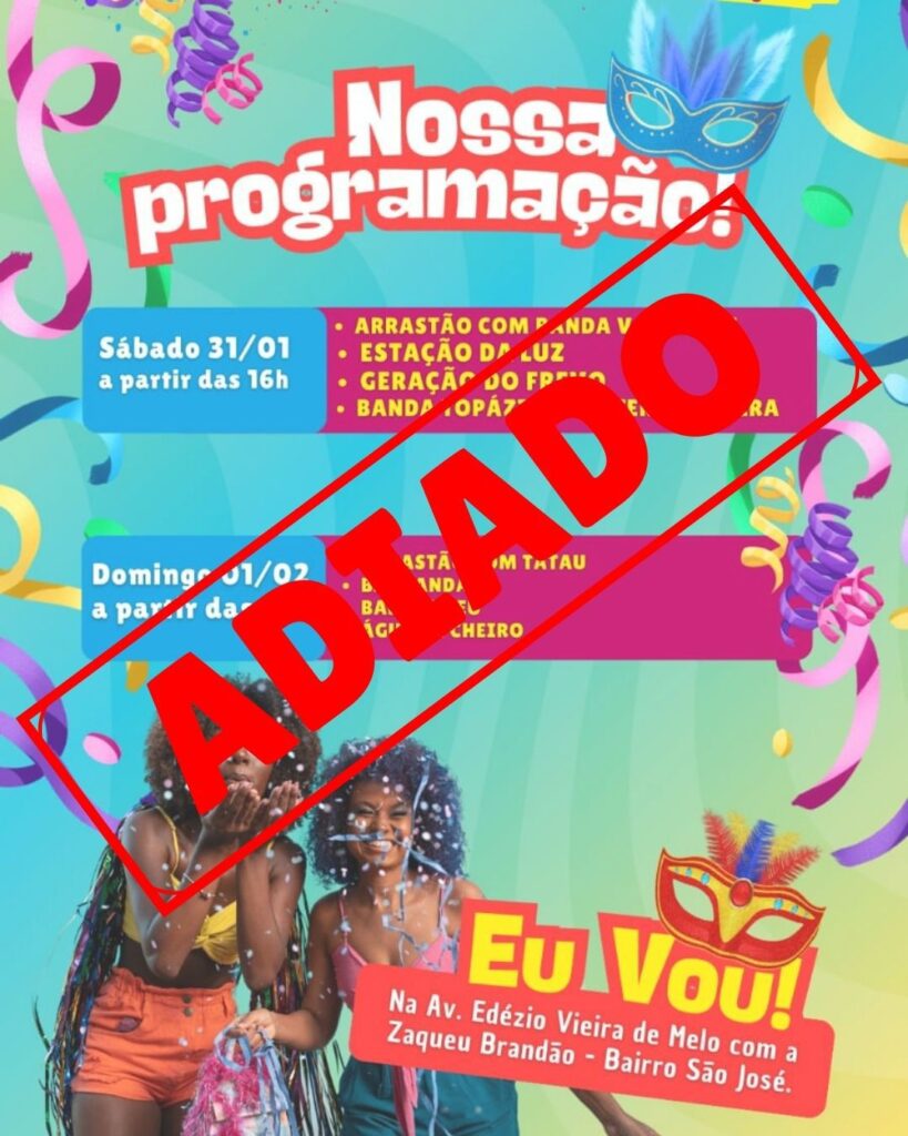 Carnaval do Carro Quebrado, em Aracaju é adiado