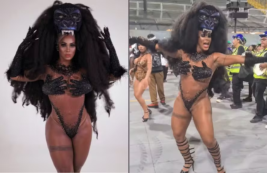 Fantasia ousada de Rosiane Pinheiro vira assunto nas redes durante ensaio da Vai-Vai