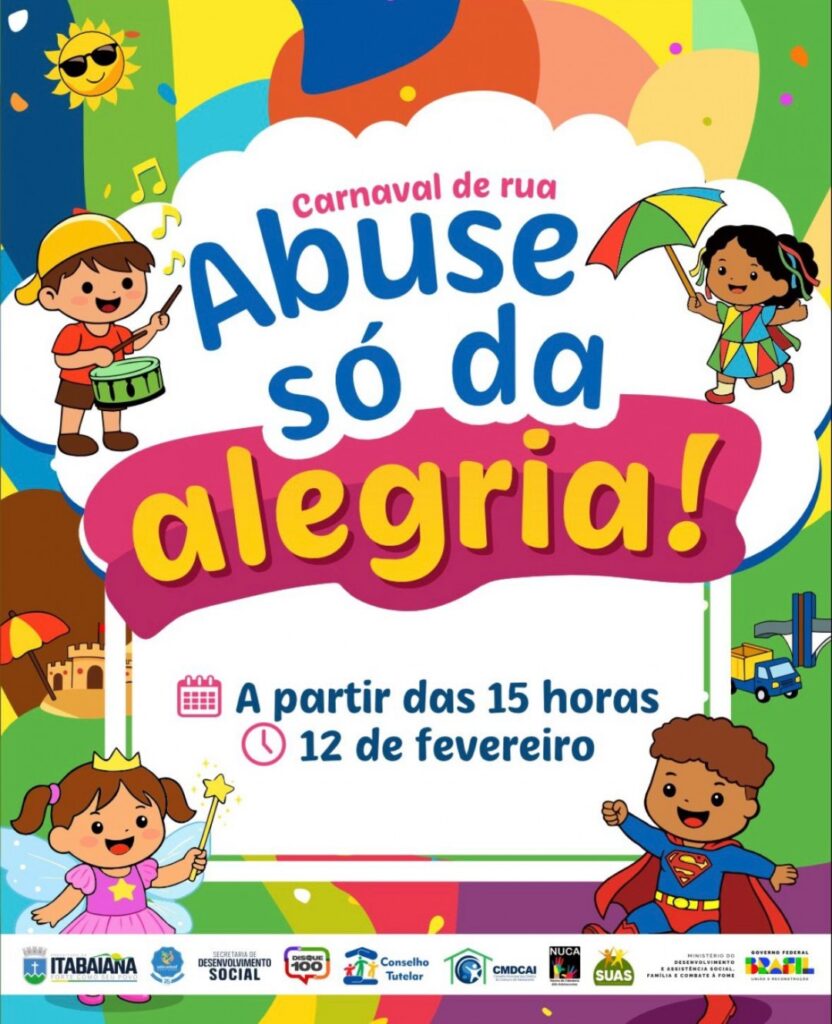 Prefeitura de Itabaiana realiza nesta quinta (12) o “Carnaval do Desenvolvimento e Assistência Social”