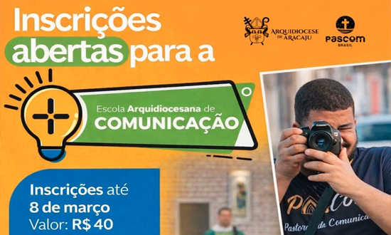 Arquidiocese de Aracaju abre inscrições para Escola Arquidiocesana de Comunicação