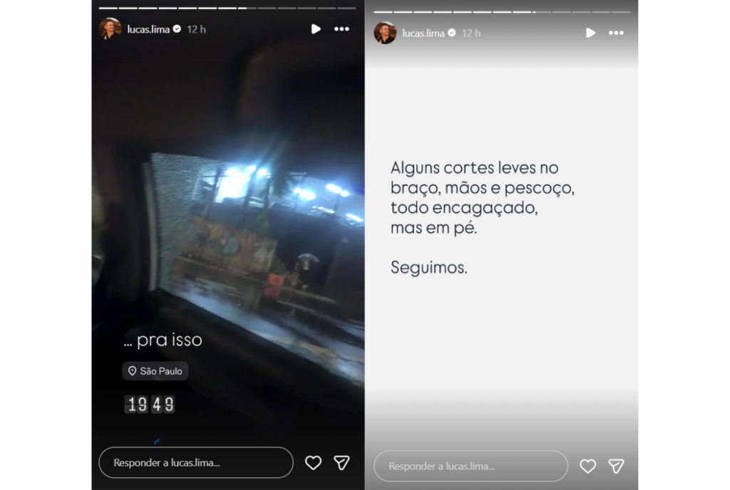 Lucas Lima relata tentativa de assalto em táxi rumo a Guarulhos e sofre cortes leves