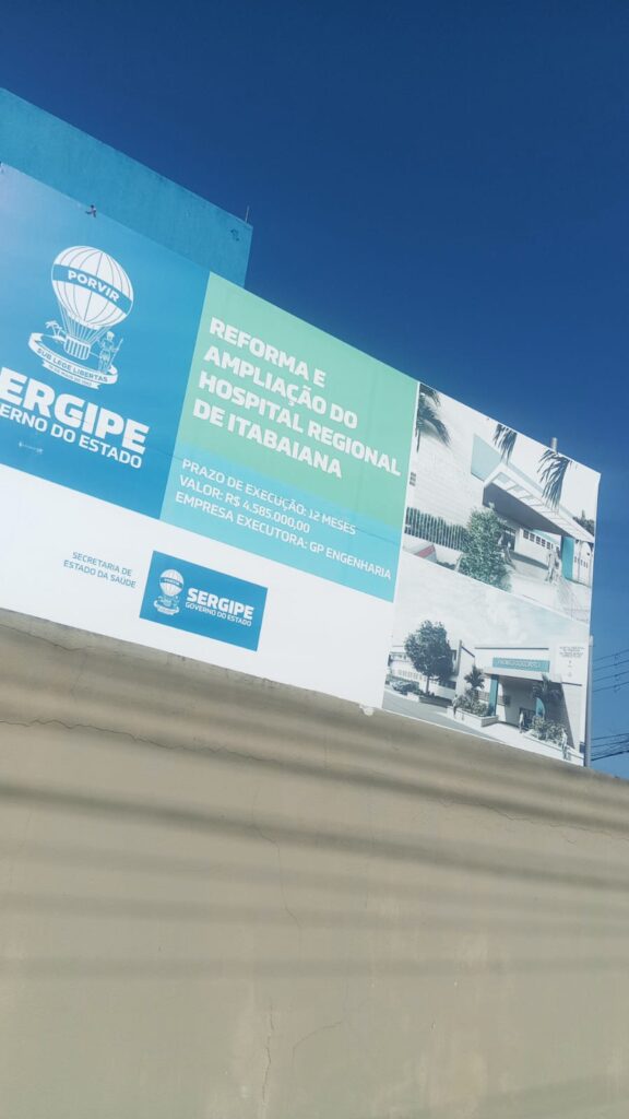 Hospital Regional de Itabaiana: obra atrasada e placa irregular geram críticas