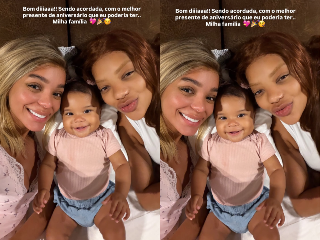 Ludmilla registra primeiro encontro da filha Zuri com Minnie e Mickey durante estadia na Disney