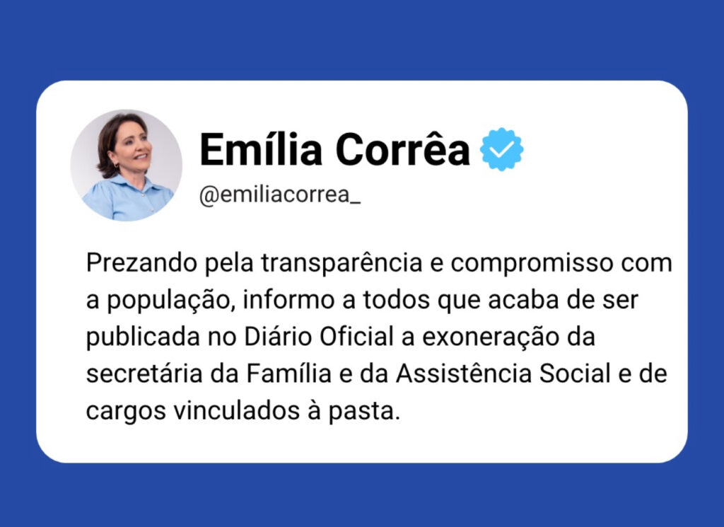 Emília Correia exonera Simone Valadares da Secretaria de Assistência Social