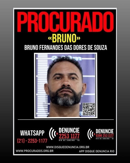 Polícia divulga cartaz de “Procurado” para o ex-goleiro Bruno