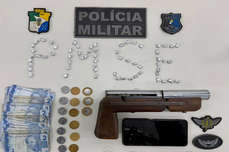 Getam prende suspeito de tráfico e apreende arma caseira na Zona Oeste de Aracaju