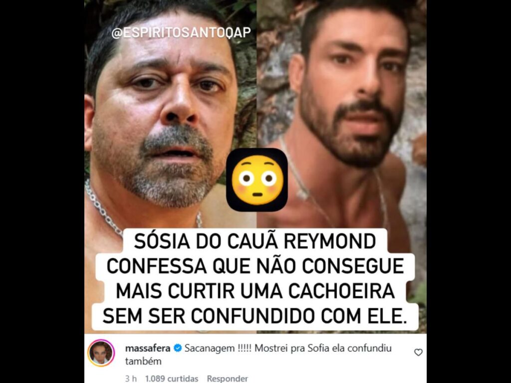 Grazi Massafera comenta foto de sósia de Cauã Reymond e provoca reação nas redes