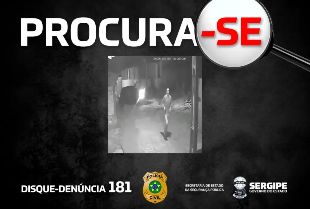 DHPP divulga imagens do suspeito de matar Cristiano de Oliveira Gomes em Nossa Senhora do Socorro