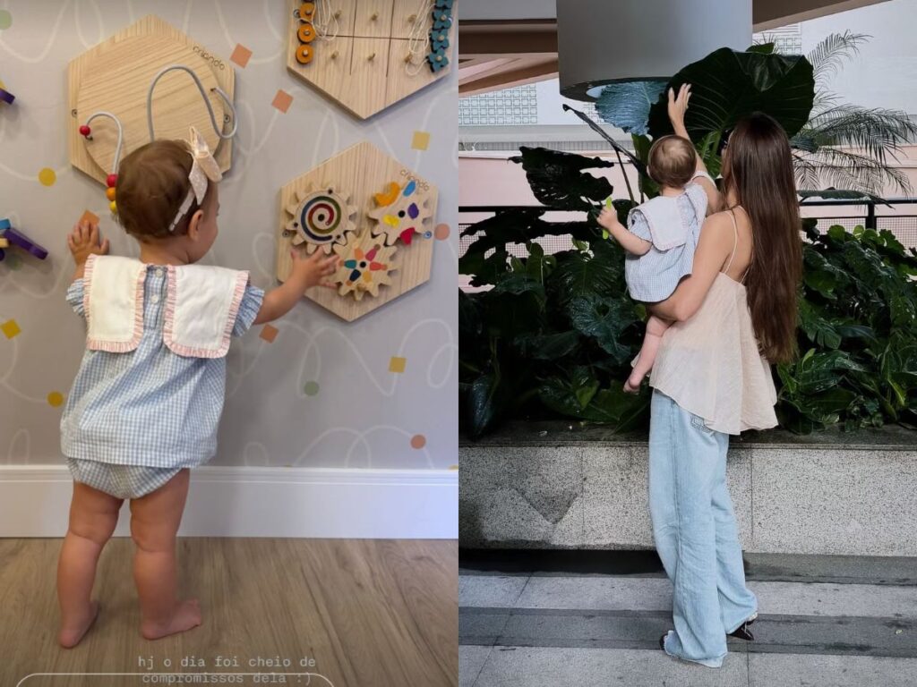 Jade Magalhães publica foto rara da filha Serena em momento de brincadeira